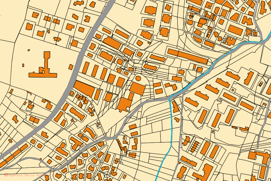 Mappa catastale del centro di Genzano di Roma: particelle e fabbricati, cartografia Agenzia delle Entrate