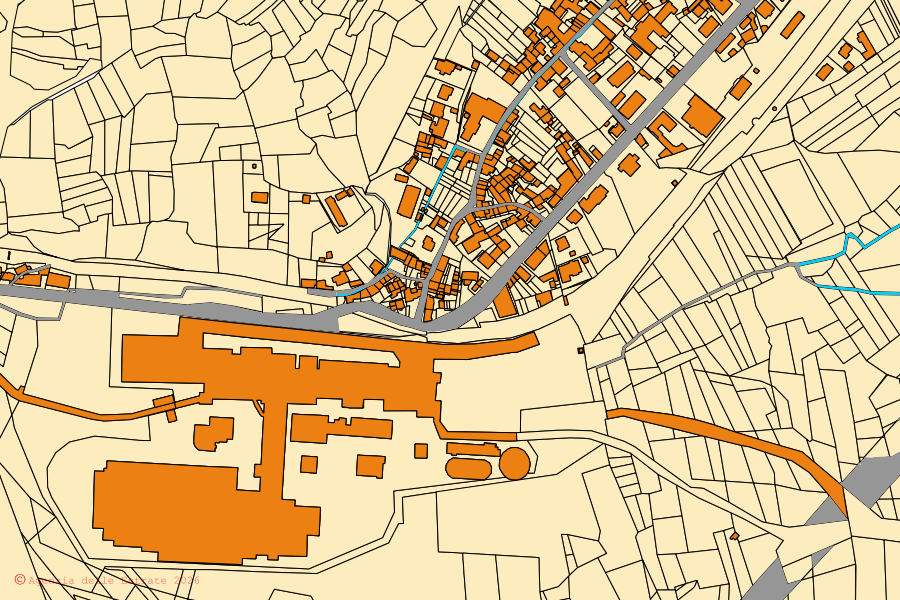 Mappa catastale del centro di Germagnano: particelle e fabbricati, cartografia Agenzia delle Entrate