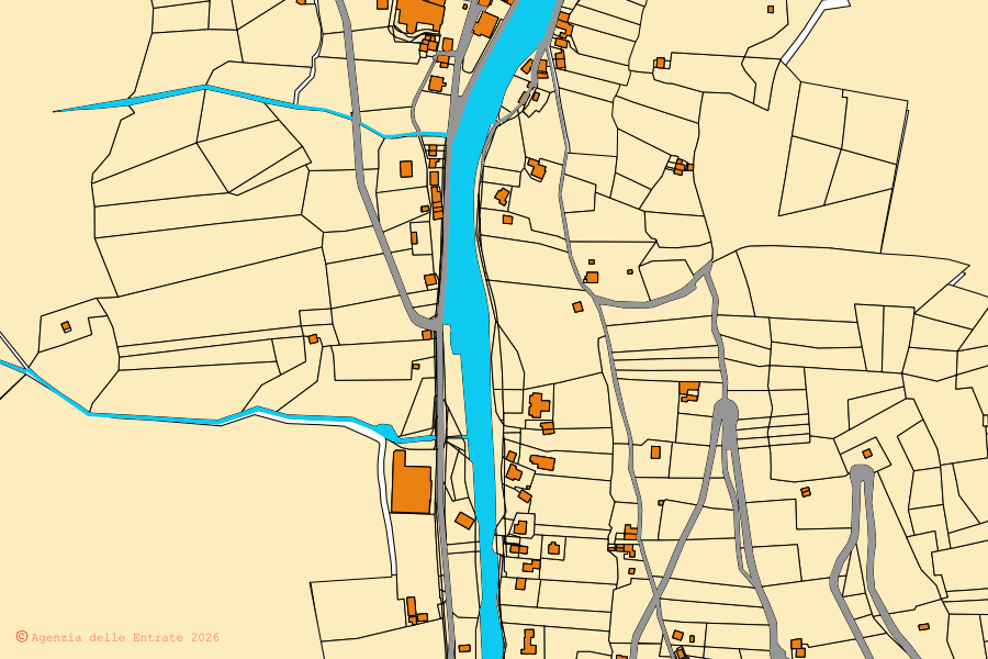 Mappa catastale del centro di Gerola Alta: particelle e fabbricati, cartografia Agenzia delle Entrate