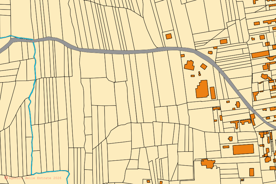 Mappa catastale del centro di Ghislarengo: particelle e fabbricati, cartografia Agenzia delle Entrate