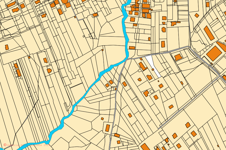 Mappa catastale del centro di Giardinello: particelle e fabbricati, cartografia Agenzia delle Entrate