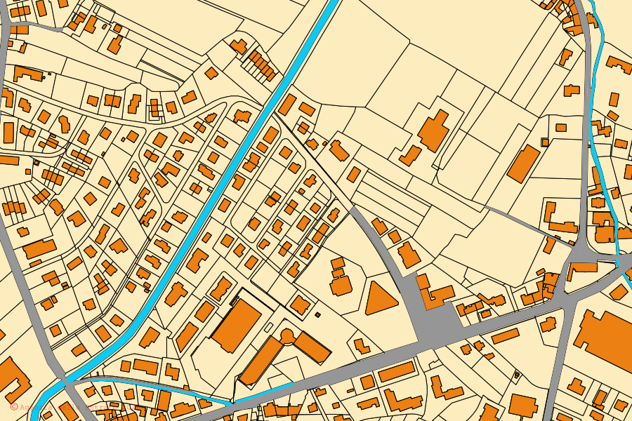 Mappa catastale del centro di Giavera del Montello: particelle e fabbricati, cartografia Agenzia delle Entrate