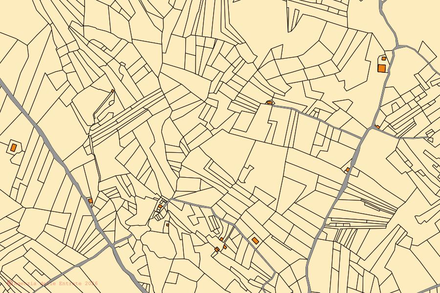 Mappa catastale del centro di Gildone: particelle e fabbricati, cartografia Agenzia delle Entrate