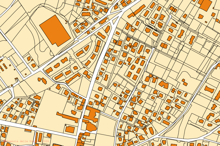 Mappa catastale del centro di Gorlago: particelle e fabbricati, cartografia Agenzia delle Entrate