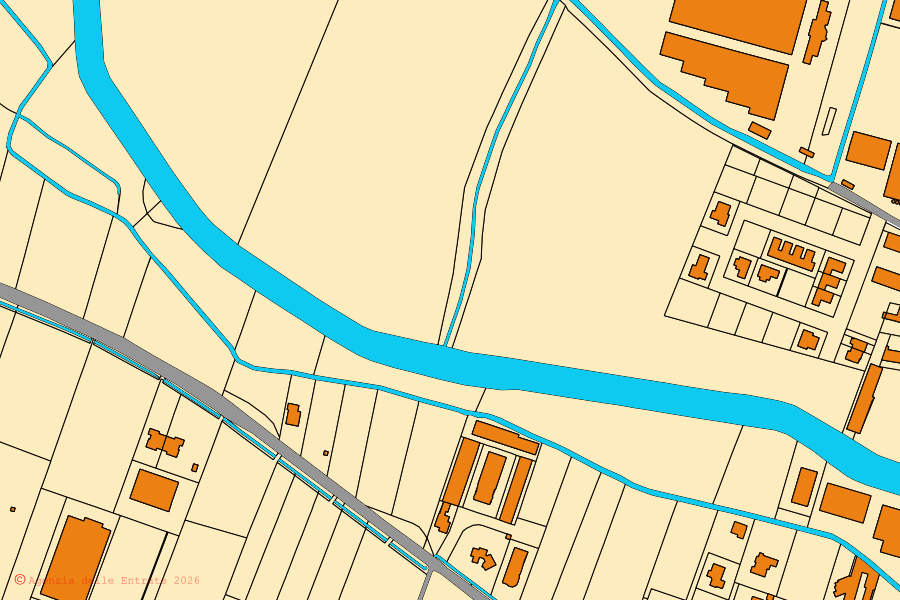 Mappa catastale del centro di Gottolengo: particelle e fabbricati, cartografia Agenzia delle Entrate