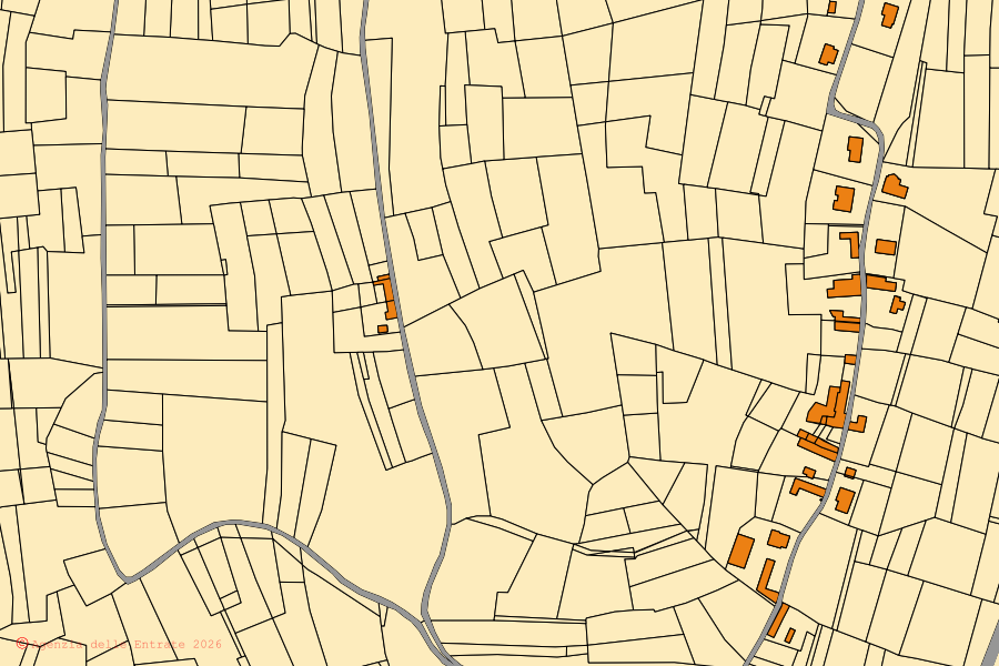 Mappa catastale del centro di Govone: particelle e fabbricati, cartografia Agenzia delle Entrate