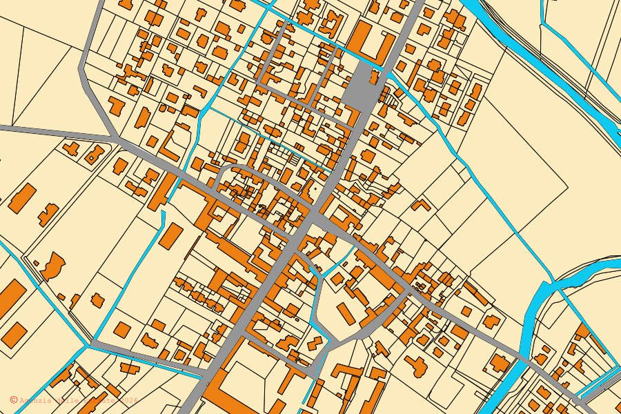 Mappa catastale del centro di Granozzo con Monticello: particelle e fabbricati, cartografia Agenzia delle Entrate