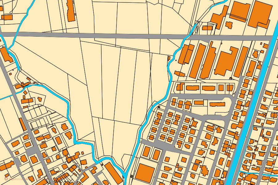 Mappa catastale del centro di Grantorto: particelle e fabbricati, cartografia Agenzia delle Entrate