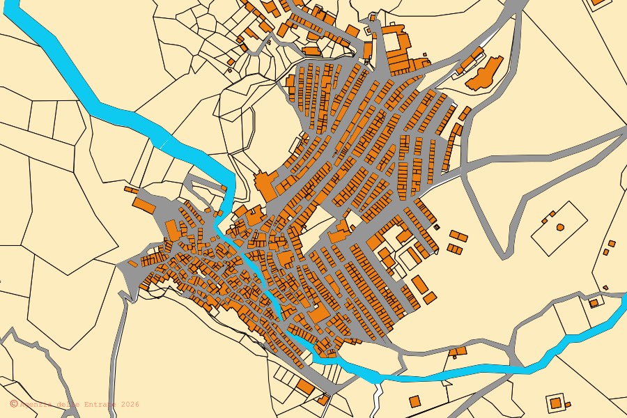 Mappa catastale del centro di Gratteri: particelle e fabbricati, cartografia Agenzia delle Entrate