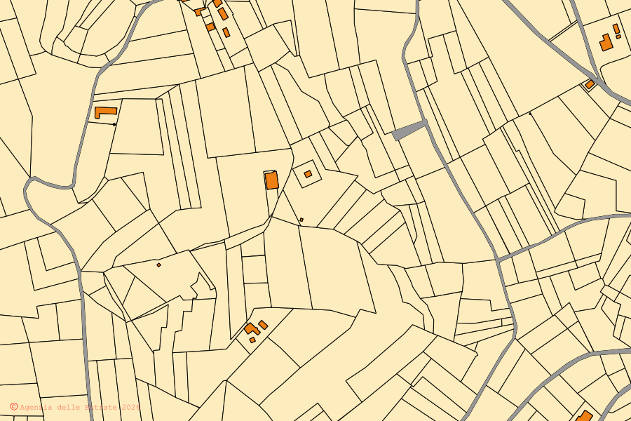 Mappa catastale del centro di Grazzano Badoglio: particelle e fabbricati, cartografia Agenzia delle Entrate