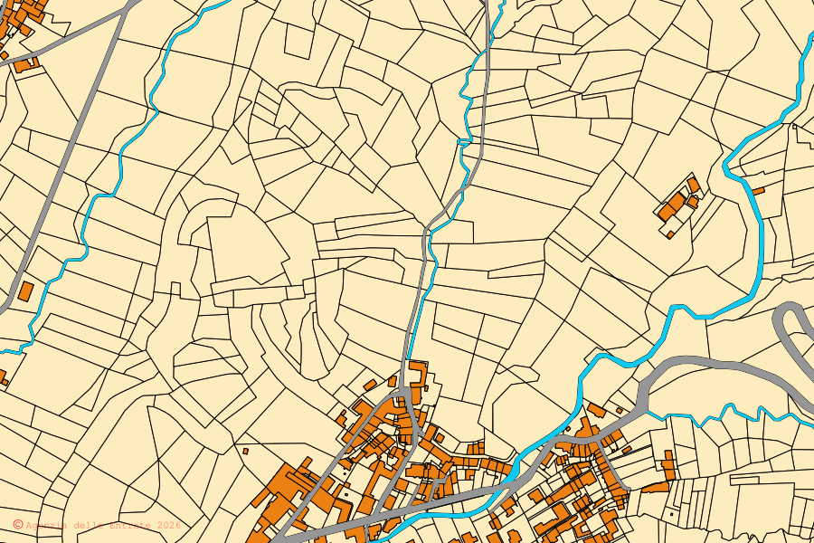Mappa catastale del centro di Grignasco: particelle e fabbricati, cartografia Agenzia delle Entrate
