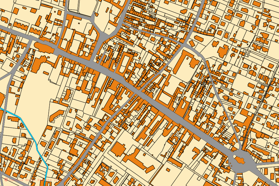 Mappa catastale del centro di Gropello Cairoli: particelle e fabbricati, cartografia Agenzia delle Entrate