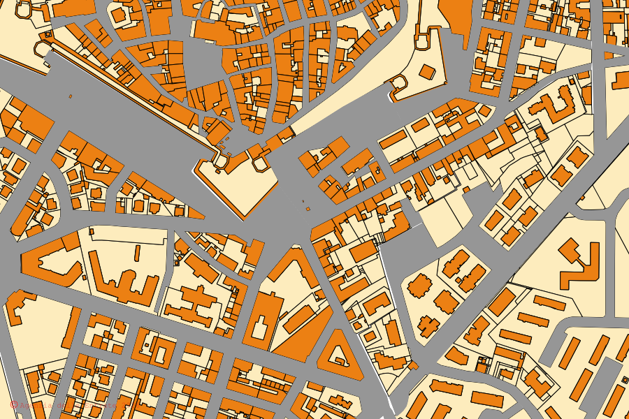 Mappa catastale del centro di Grosseto: particelle e fabbricati, cartografia Agenzia delle Entrate