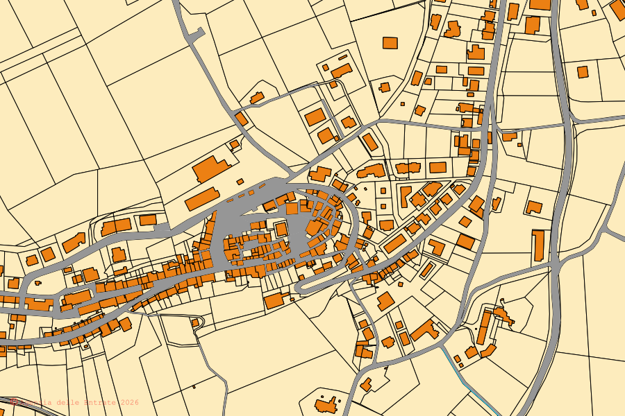 Mappa catastale del centro di Grottazzolina: particelle e fabbricati, cartografia Agenzia delle Entrate