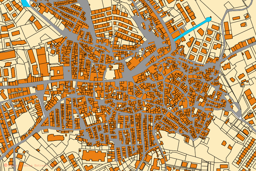 Mappa catastale del centro di Grotte: particelle e fabbricati, cartografia Agenzia delle Entrate