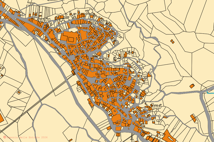 Mappa catastale del centro di Grottole: particelle e fabbricati, cartografia Agenzia delle Entrate