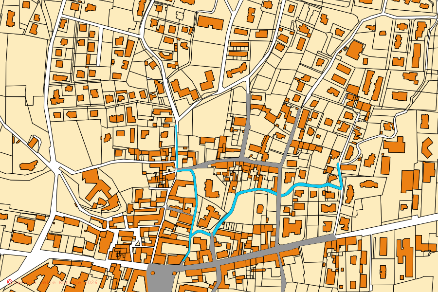 Mappa catastale del centro di Grumello del Monte: particelle e fabbricati, cartografia Agenzia delle Entrate