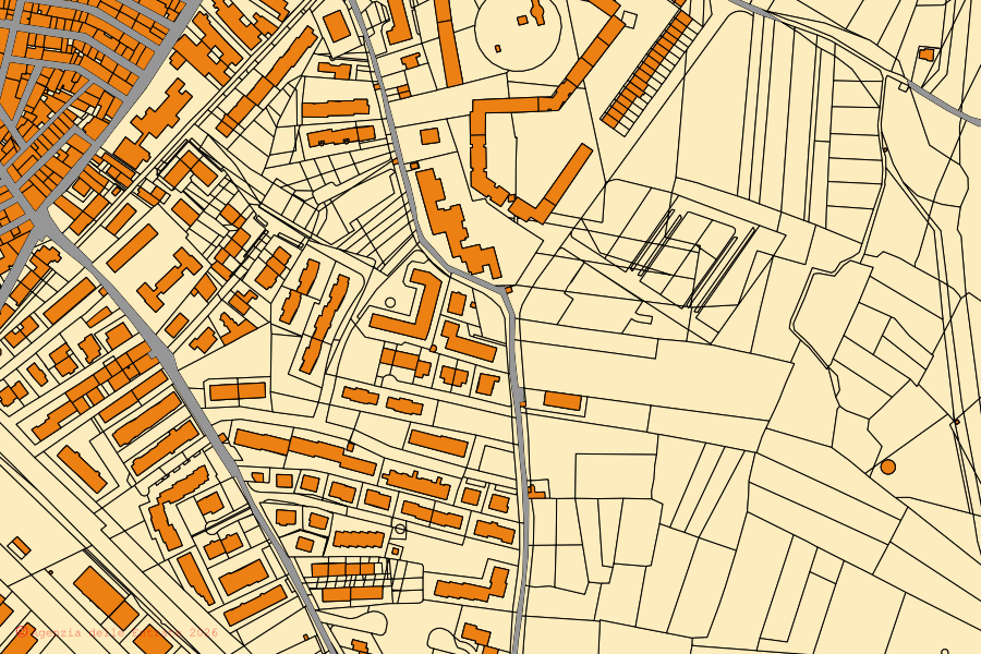 Mappa catastale del centro di Grumo Appula: particelle e fabbricati, cartografia Agenzia delle Entrate