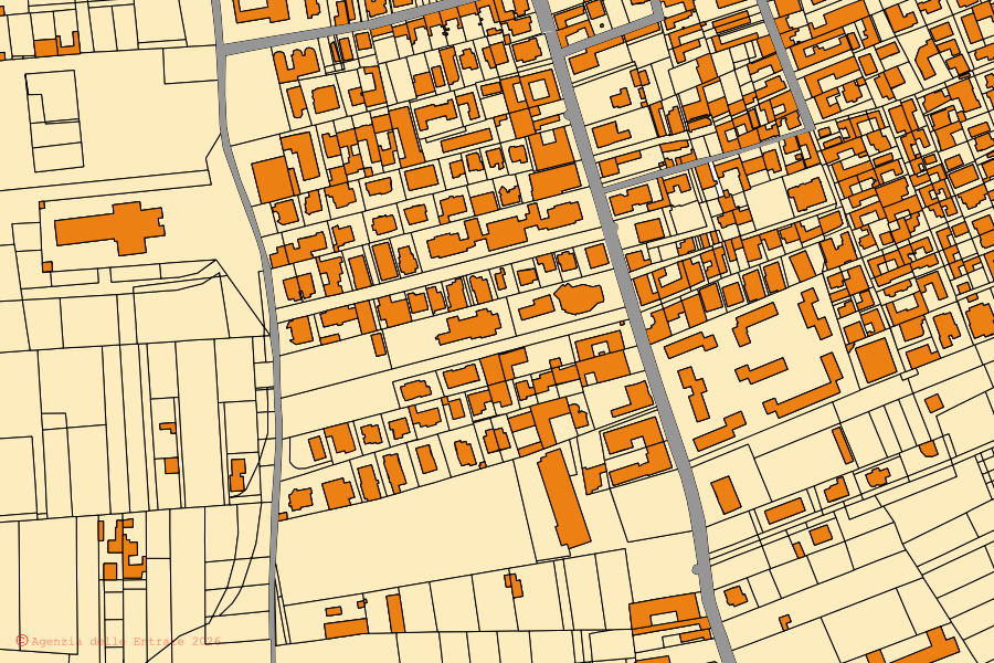 Mappa catastale del centro di Grumo Nevano: particelle e fabbricati, cartografia Agenzia delle Entrate