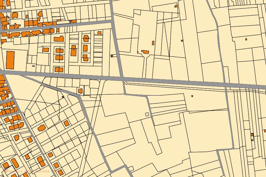 Mappa catastale del centro di Guagnano: particelle e fabbricati, cartografia Agenzia delle Entrate