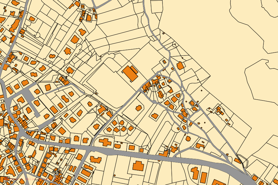 Mappa catastale del centro di Guardea: particelle e fabbricati, cartografia Agenzia delle Entrate