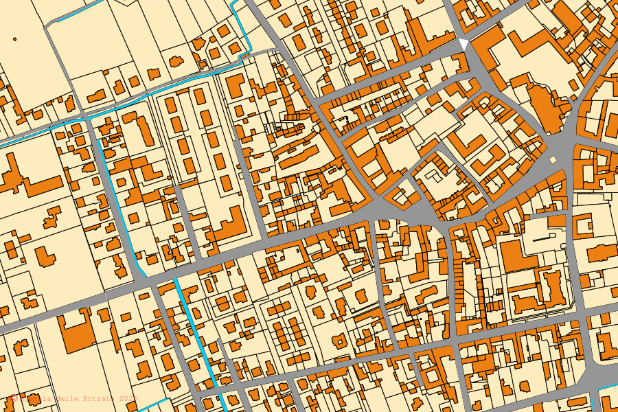 Mappa catastale del centro di Inveruno: particelle e fabbricati, cartografia Agenzia delle Entrate