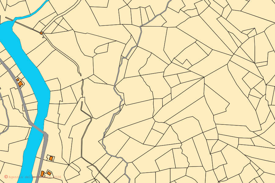 Mappa catastale del centro di Isola del Cantone: particelle e fabbricati, cartografia Agenzia delle Entrate