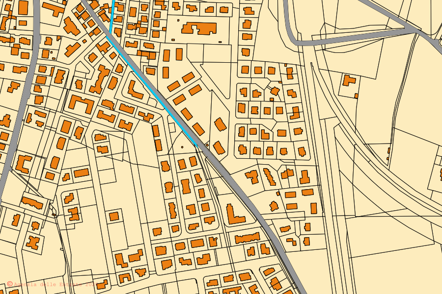 Mappa catastale del centro di Isola della Scala: particelle e fabbricati, cartografia Agenzia delle Entrate