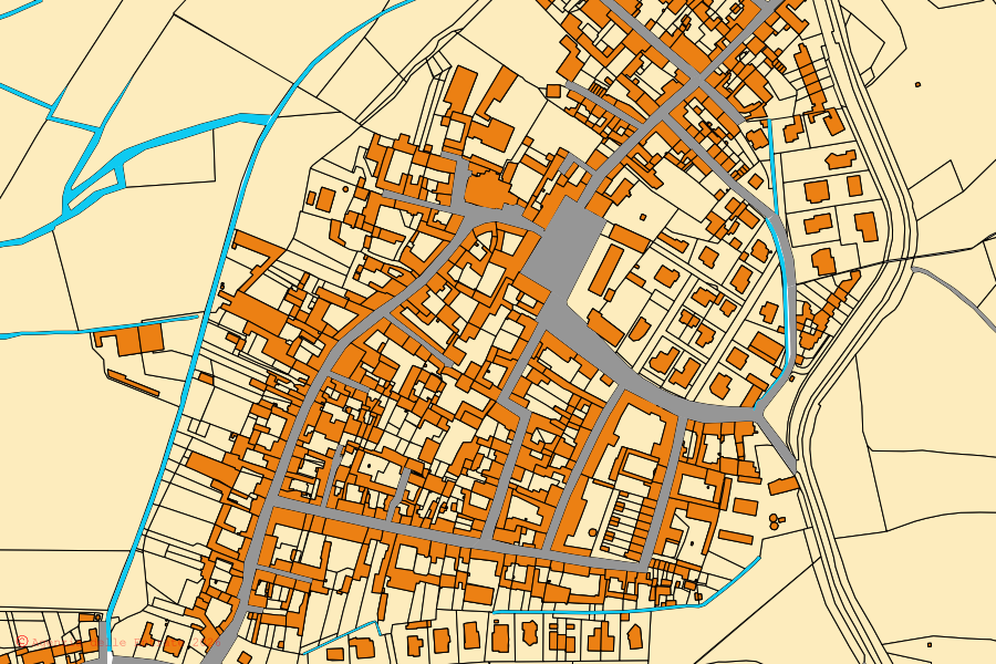 Mappa catastale del centro di Isola Dovarese: particelle e fabbricati, cartografia Agenzia delle Entrate