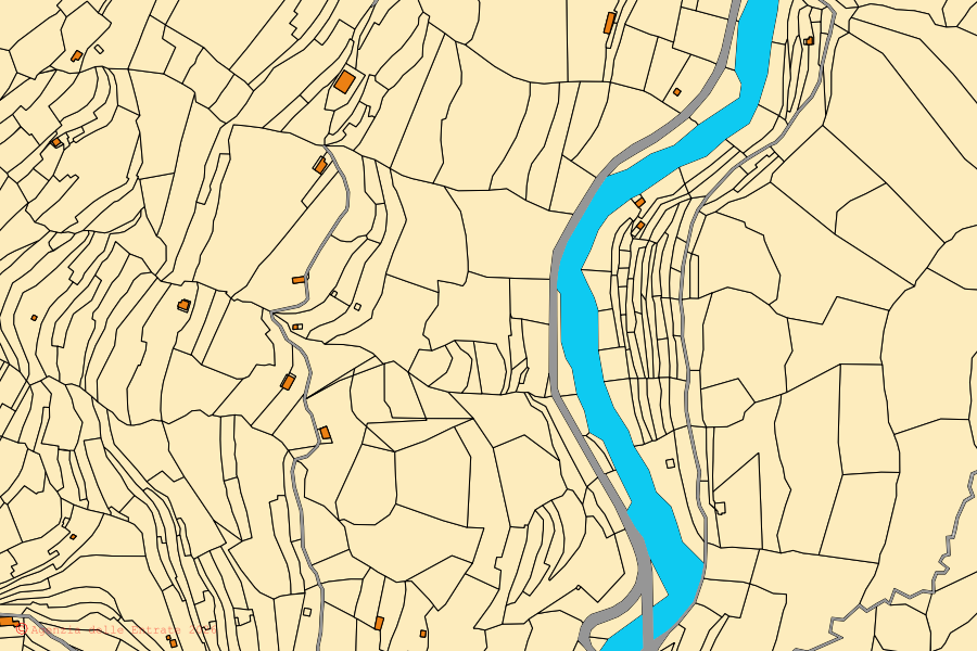Mappa catastale del centro di Isolabona: particelle e fabbricati, cartografia Agenzia delle Entrate