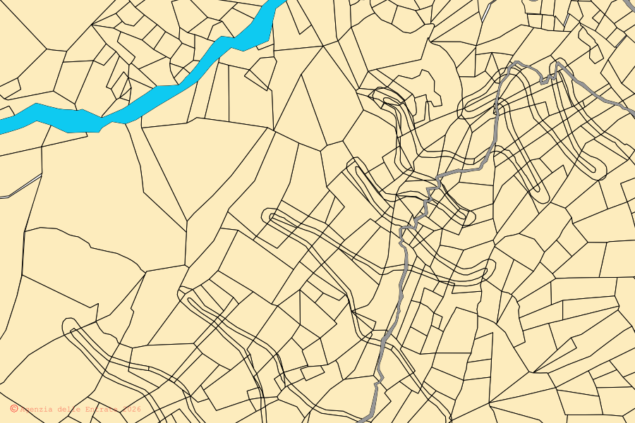 Mappa catastale del centro di Issogne: particelle e fabbricati, cartografia Agenzia delle Entrate