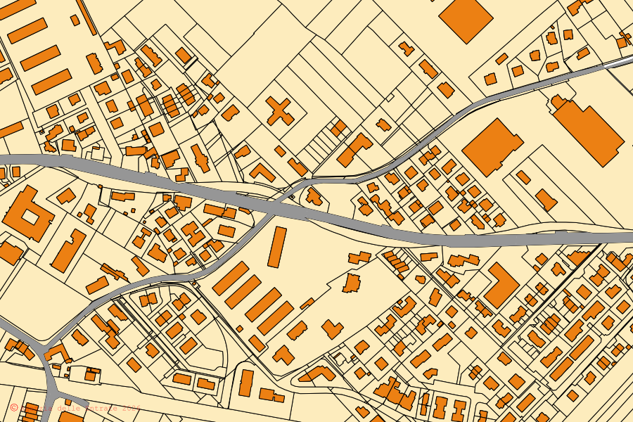 Mappa catastale del centro di Istrana: particelle e fabbricati, cartografia Agenzia delle Entrate