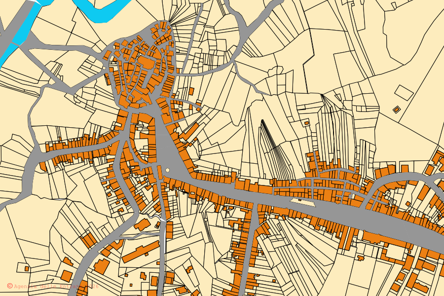 Mappa catastale del centro di Jelsi: particelle e fabbricati, cartografia Agenzia delle Entrate
