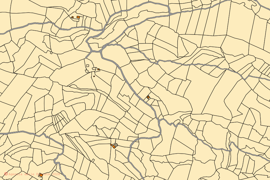 Mappa catastale del centro di Jenne: particelle e fabbricati, cartografia Agenzia delle Entrate