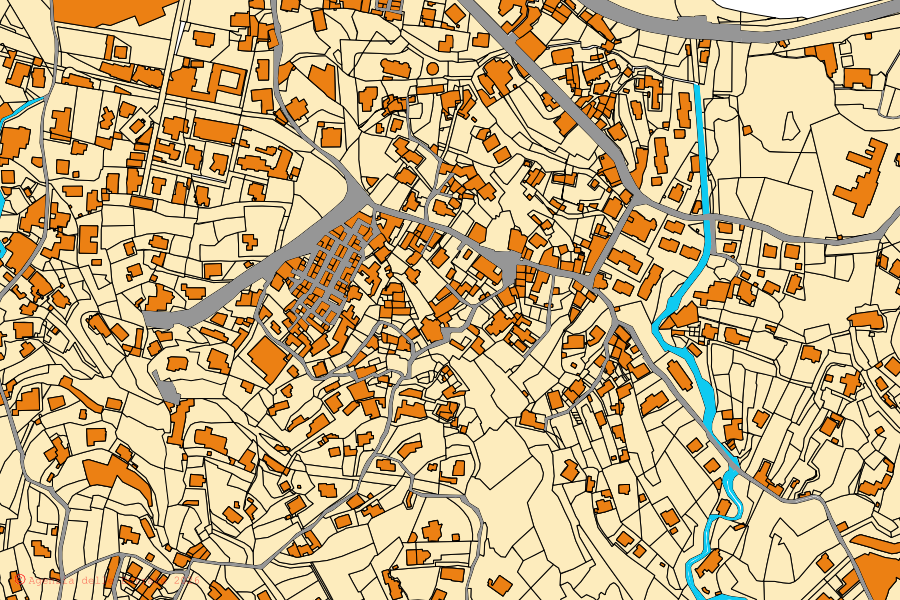 Mappa catastale del centro di Lacco Ameno: particelle e fabbricati, cartografia Agenzia delle Entrate