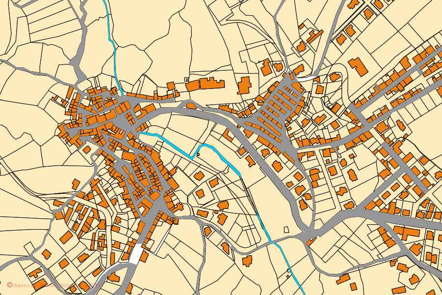 Mappa catastale del centro di Laerru: particelle e fabbricati, cartografia Agenzia delle Entrate