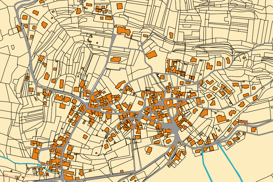 Mappa catastale del centro di Laino: particelle e fabbricati, cartografia Agenzia delle Entrate