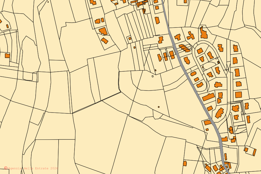 Mappa catastale del centro di Lavagno: particelle e fabbricati, cartografia Agenzia delle Entrate