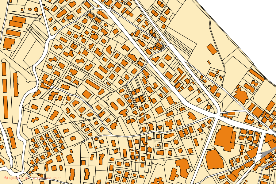 Mappa catastale del centro di Lavena Ponte Tresa: particelle e fabbricati, cartografia Agenzia delle Entrate