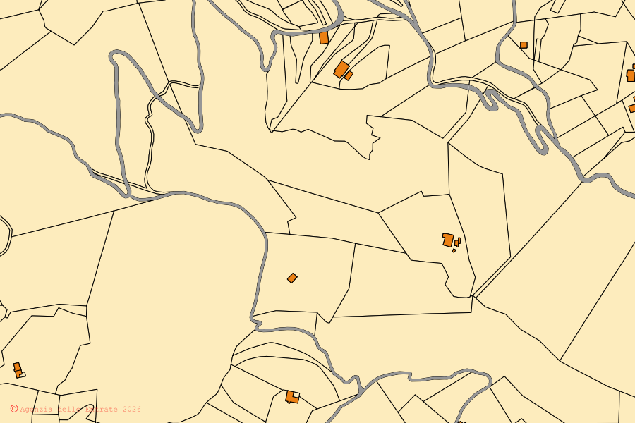 Mappa catastale del centro di Lavenone: particelle e fabbricati, cartografia Agenzia delle Entrate