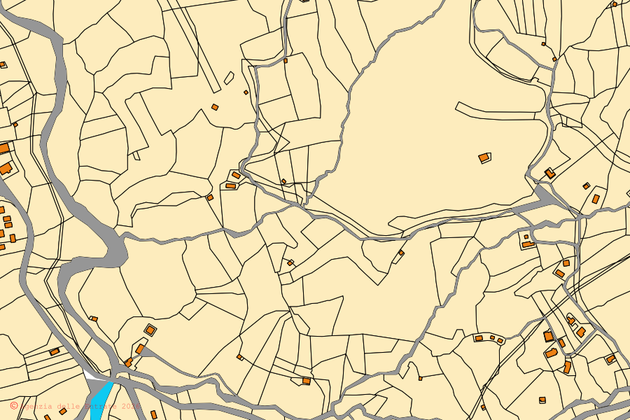 Mappa catastale del centro di Laviano: particelle e fabbricati, cartografia Agenzia delle Entrate