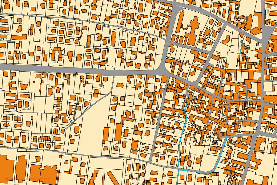 Mappa catastale del centro di Lazzate: particelle e fabbricati, cartografia Agenzia delle Entrate