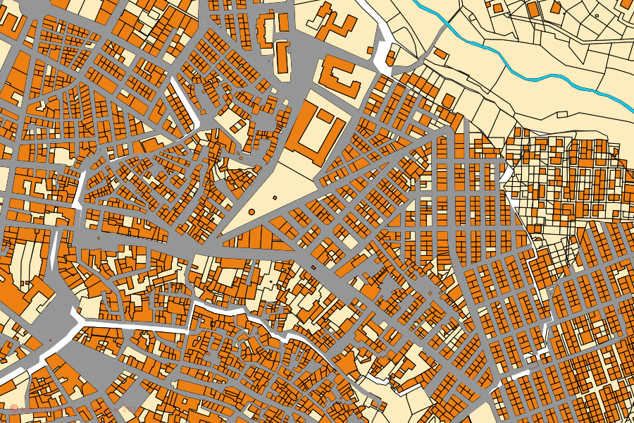 Mappa catastale del centro di Lentini: particelle e fabbricati, cartografia Agenzia delle Entrate