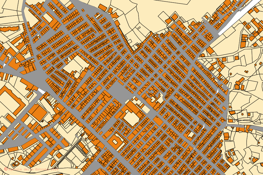 Mappa catastale del centro di Lercara Friddi: particelle e fabbricati, cartografia Agenzia delle Entrate