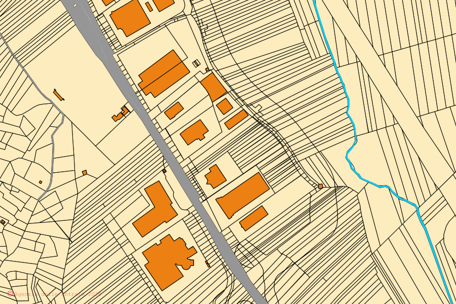 Mappa catastale del centro di Lessolo: particelle e fabbricati, cartografia Agenzia delle Entrate