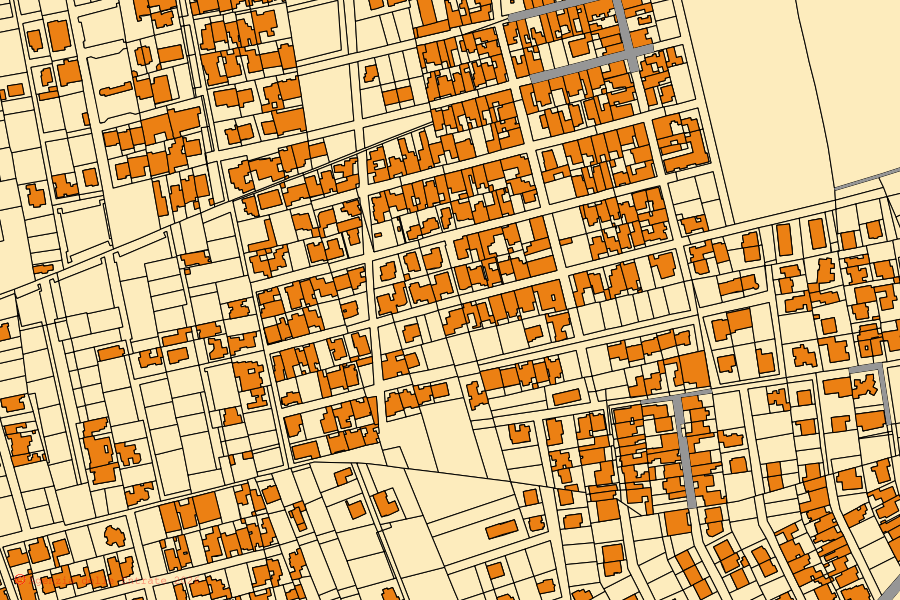 Mappa catastale del centro di Leverano: particelle e fabbricati, cartografia Agenzia delle Entrate