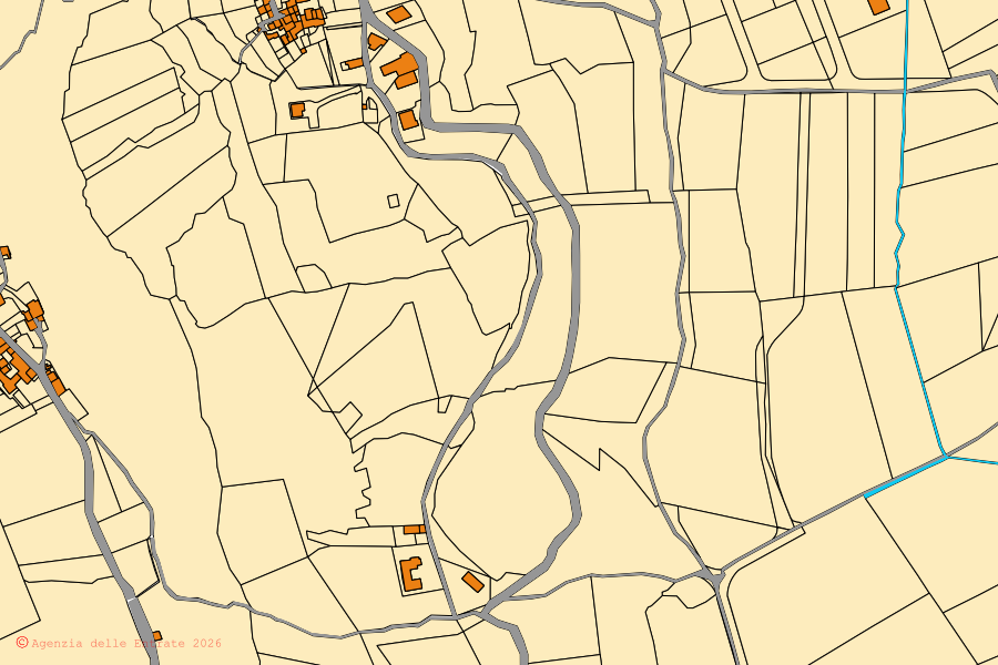 Mappa catastale del centro di Liberi: particelle e fabbricati, cartografia Agenzia delle Entrate