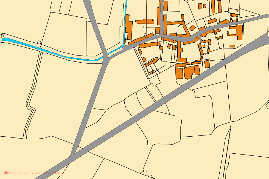 Mappa catastale del centro di Lignana: particelle e fabbricati, cartografia Agenzia delle Entrate