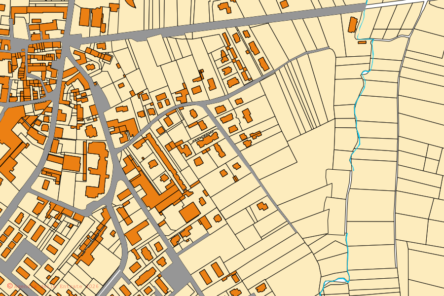 Mappa catastale del centro di Limido Comasco: particelle e fabbricati, cartografia Agenzia delle Entrate
