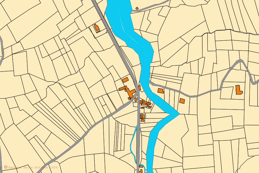 Mappa catastale del centro di Lirio: particelle e fabbricati, cartografia Agenzia delle Entrate